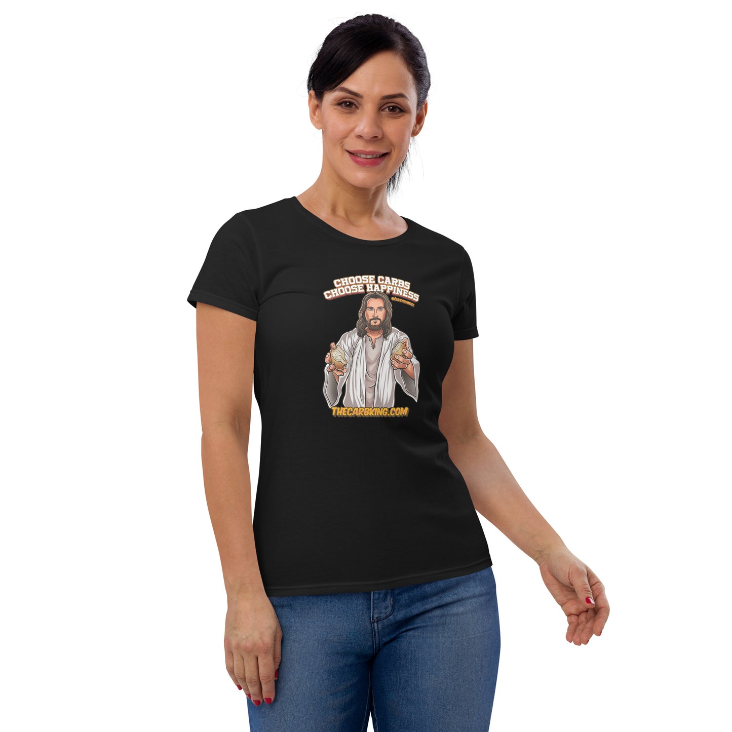Women's Jesus loves carbs shirt