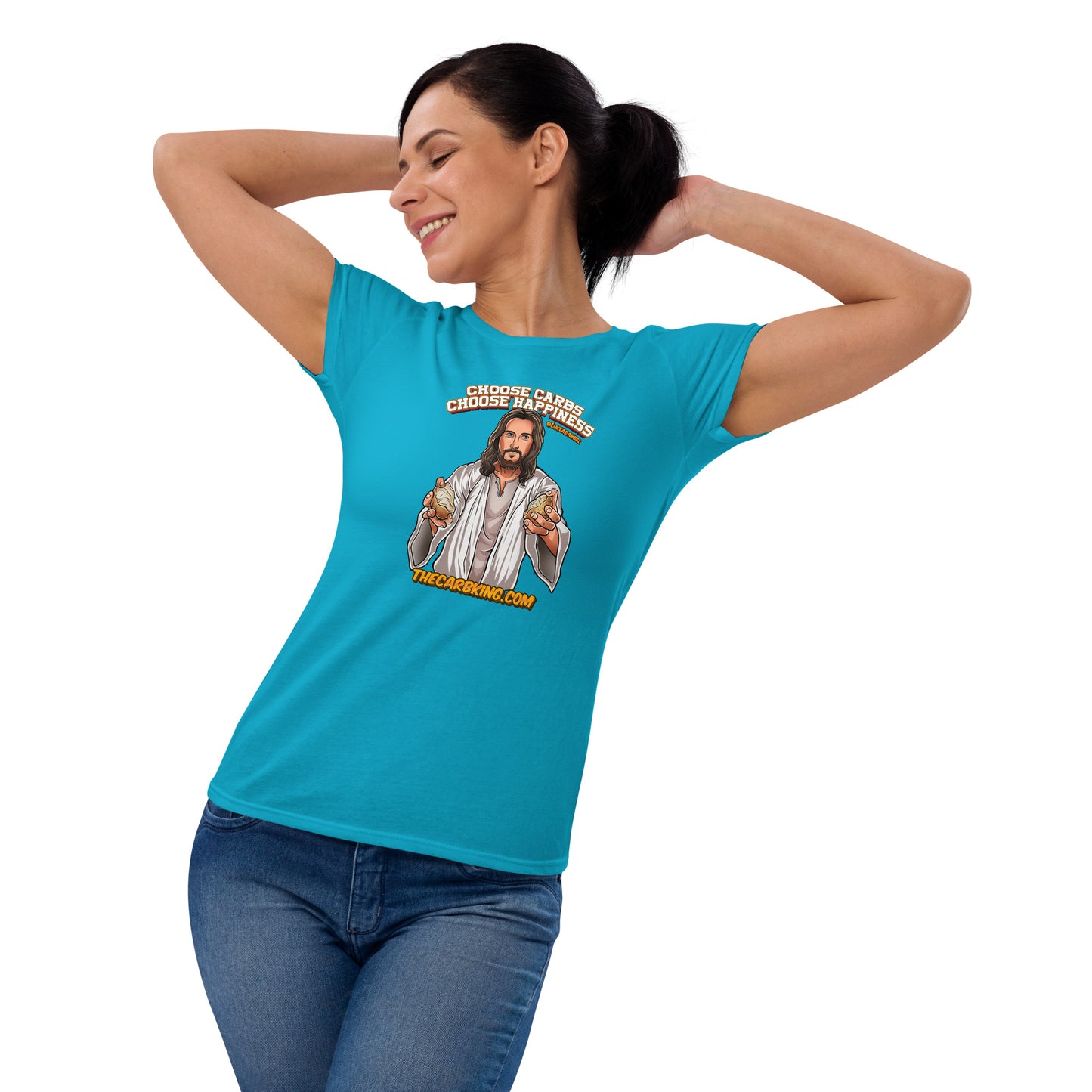 Women's Jesus loves carbs shirt