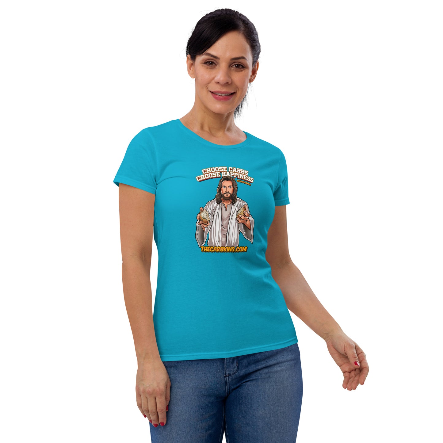 Women's Jesus loves carbs shirt