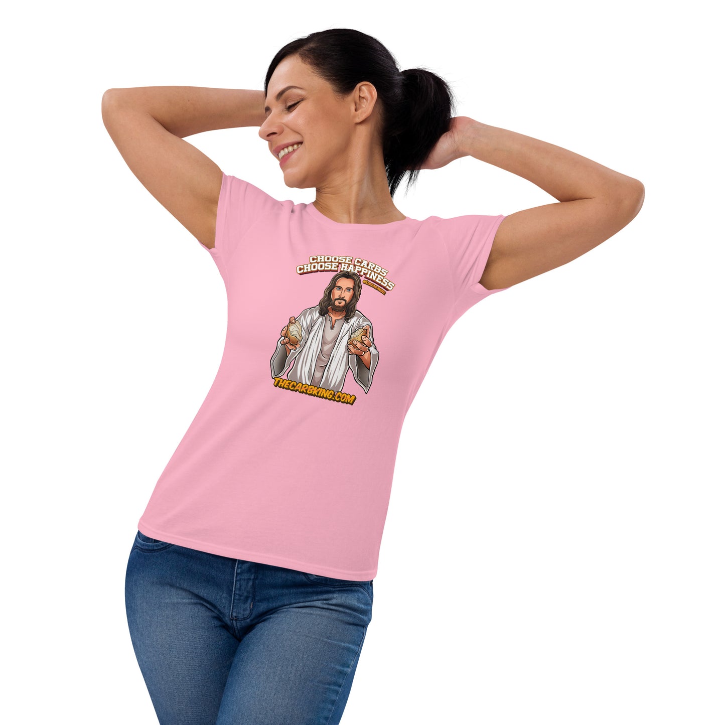 Women's Jesus loves carbs shirt