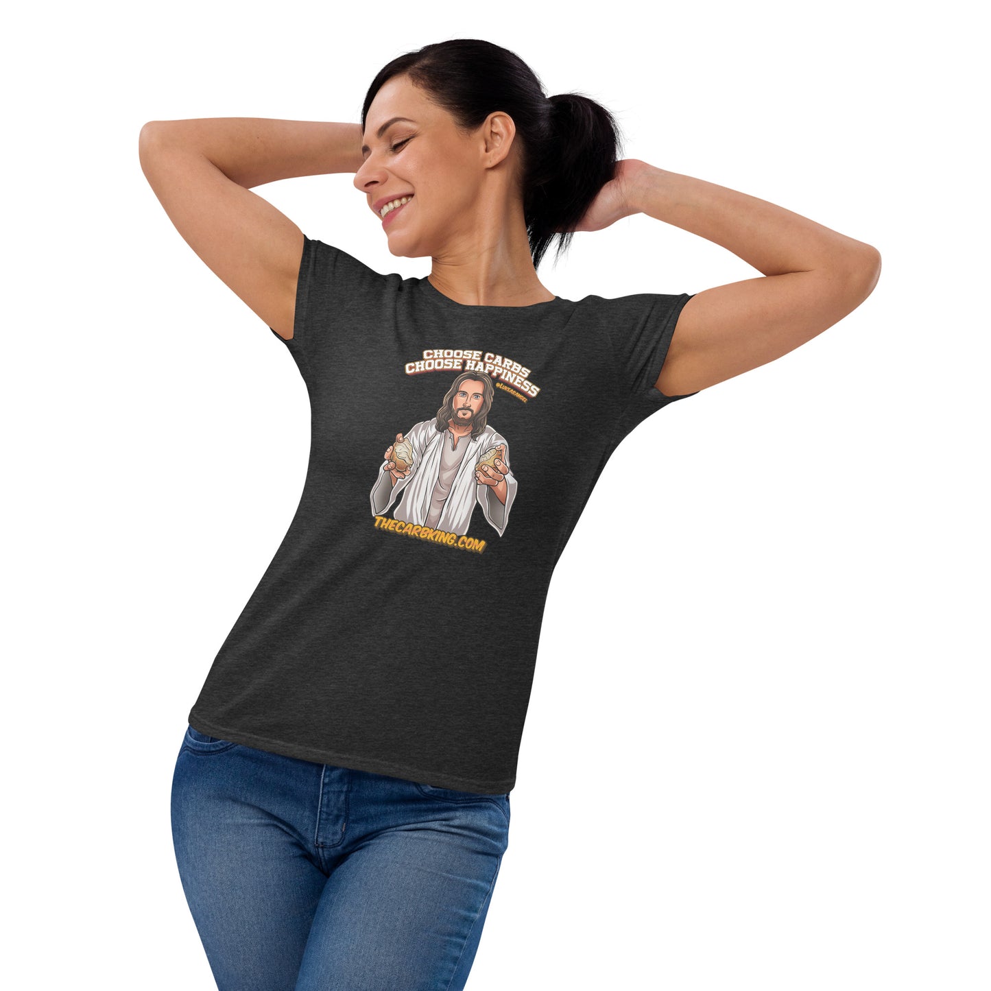 Women's Jesus loves carbs shirt
