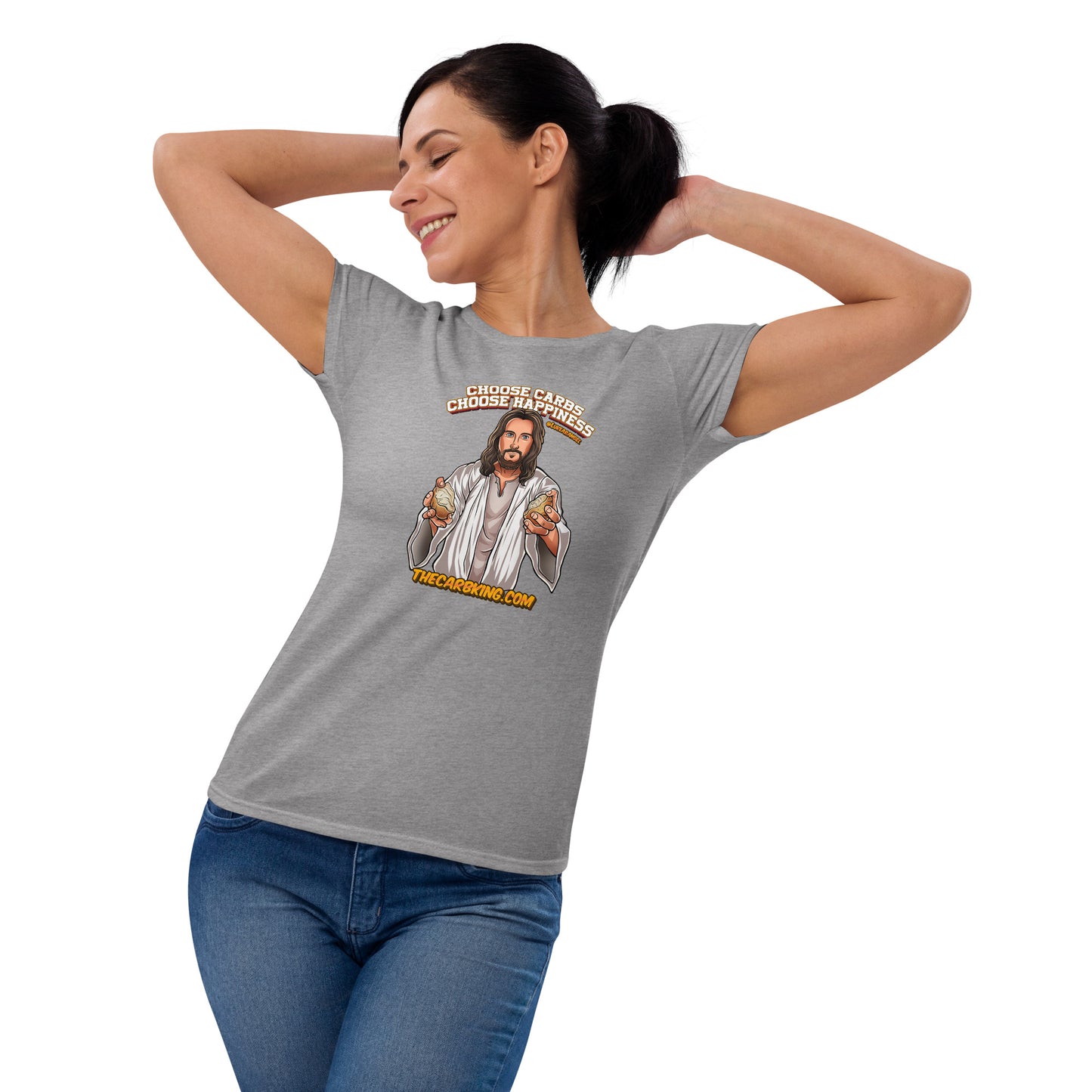 Women's Jesus loves carbs shirt