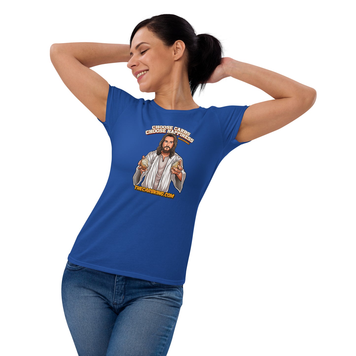 Women's Jesus loves carbs shirt
