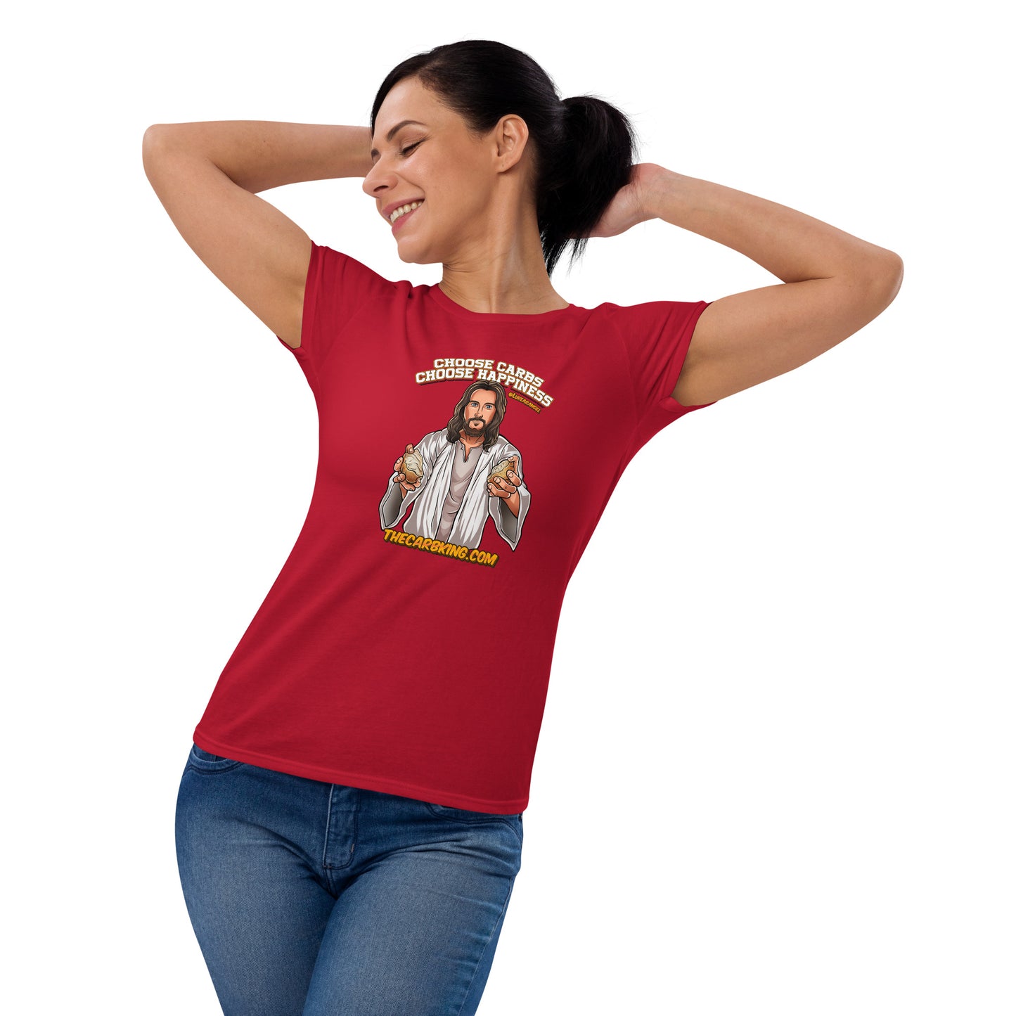 Women's Jesus loves carbs shirt