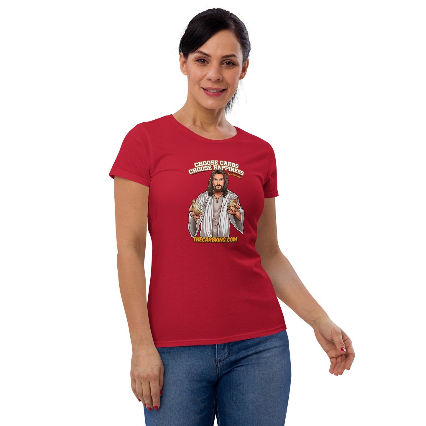 Women's Jesus loves carbs shirt