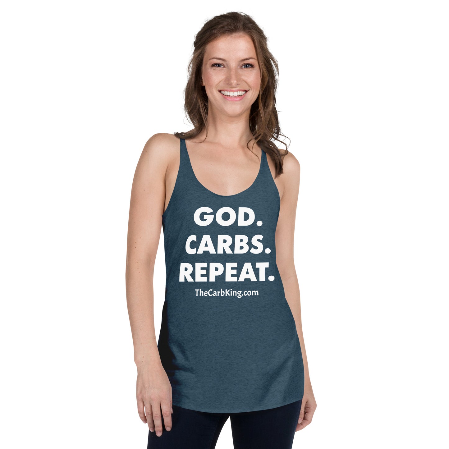 GOD, CARBS, REPEAT Women's Racerback Tank