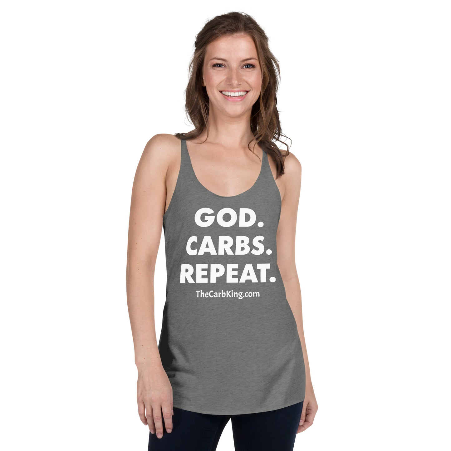 GOD, CARBS, REPEAT Women's Racerback Tank