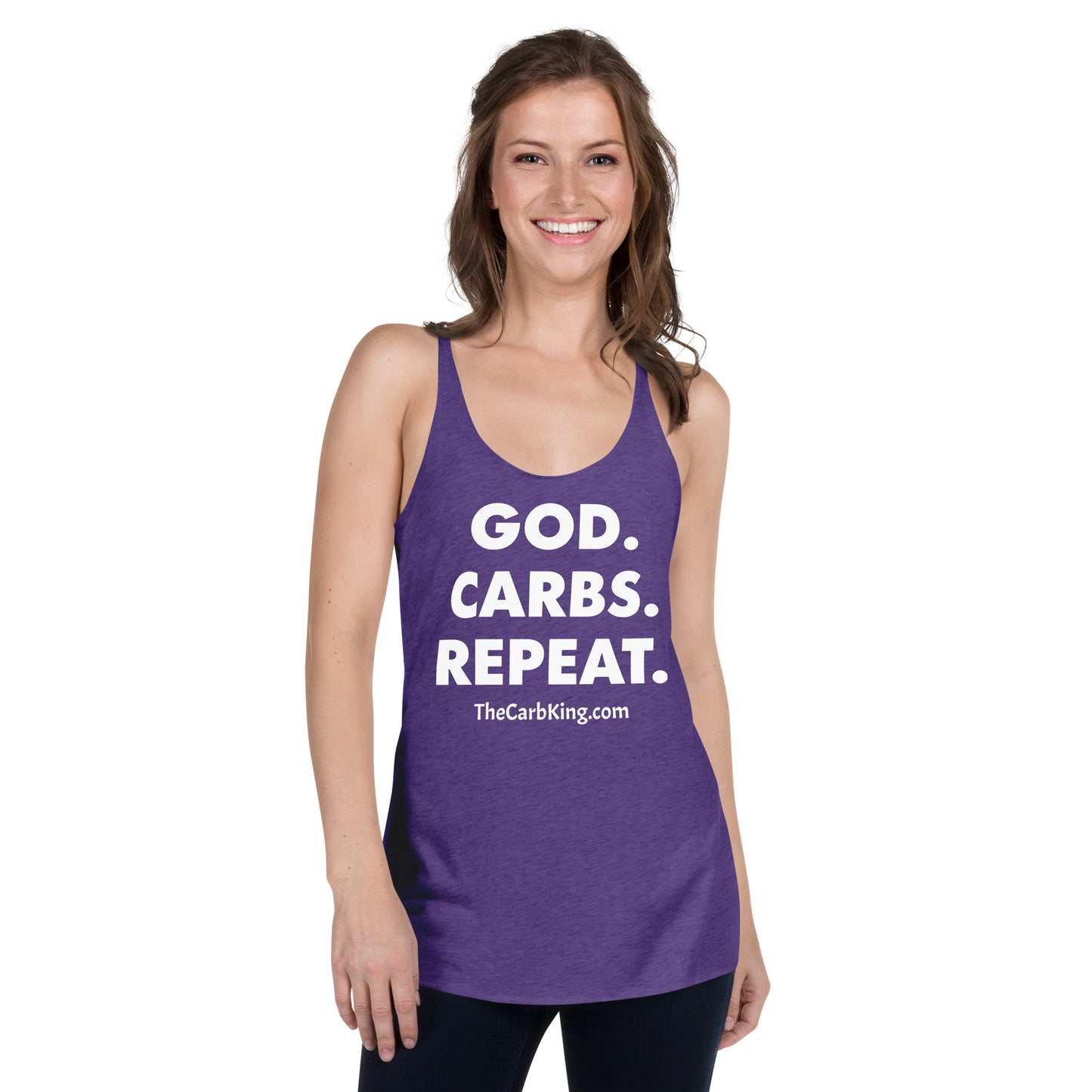 GOD, CARBS, REPEAT Women's Racerback Tank