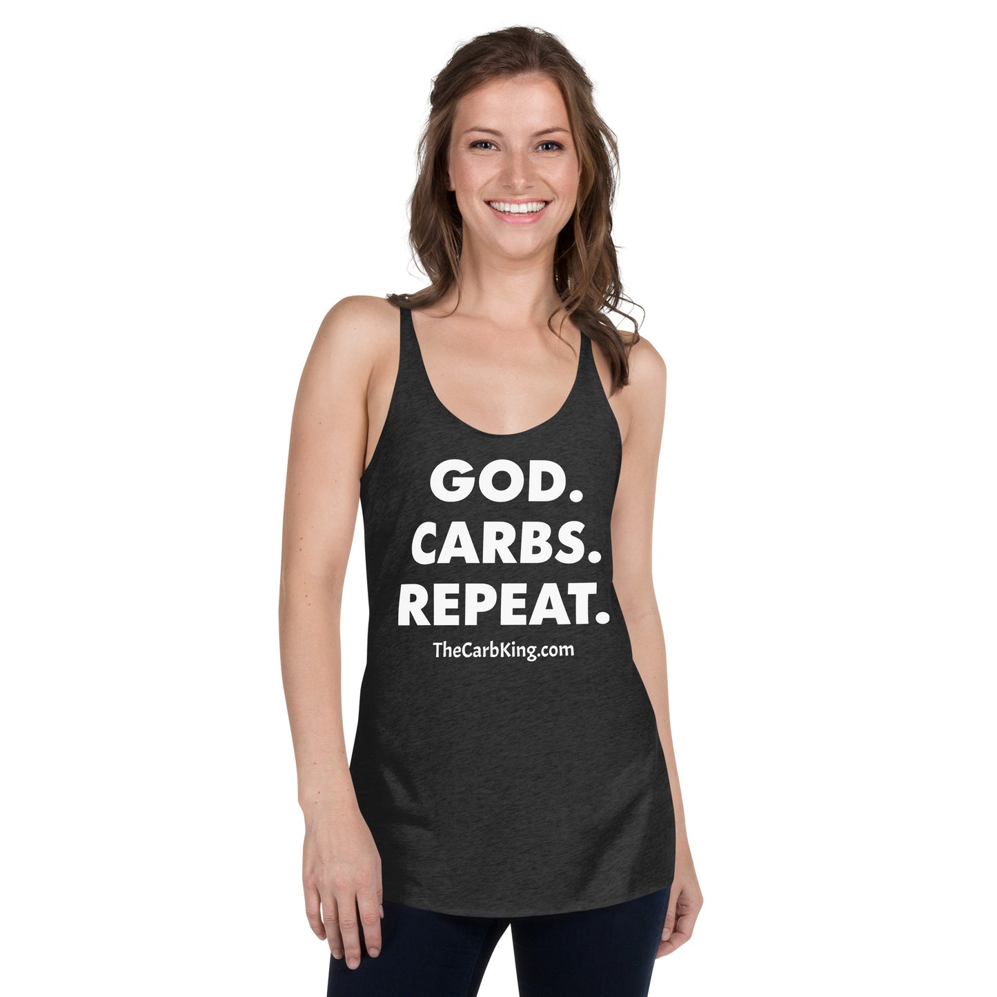 GOD, CARBS, REPEAT Women's Racerback Tank