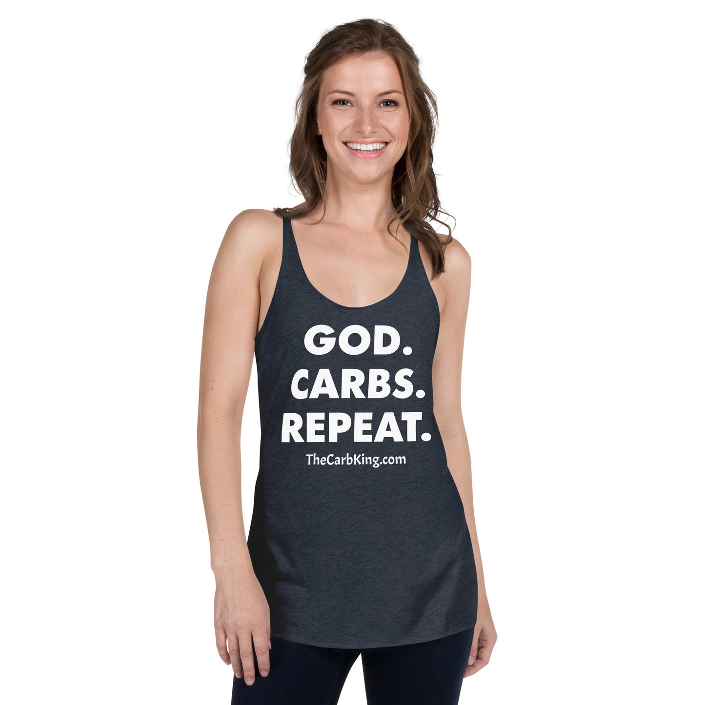 GOD, CARBS, REPEAT Women's Racerback Tank